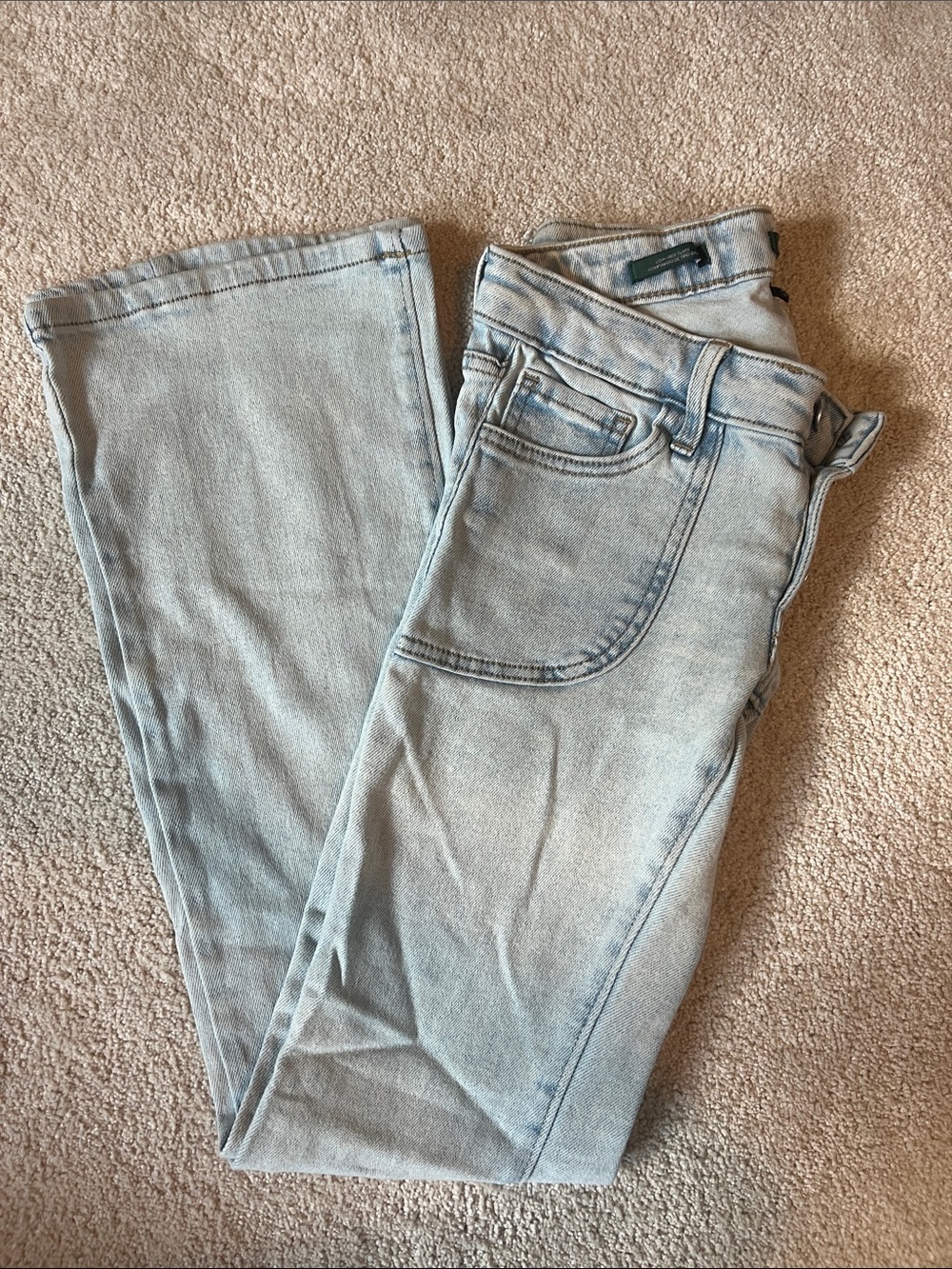 wild fable Pale Blue Button-Fly Flare low rise Jeans